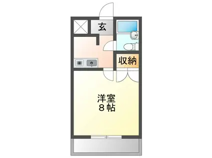 クリスタルハイツ(1K/1階)の間取り写真