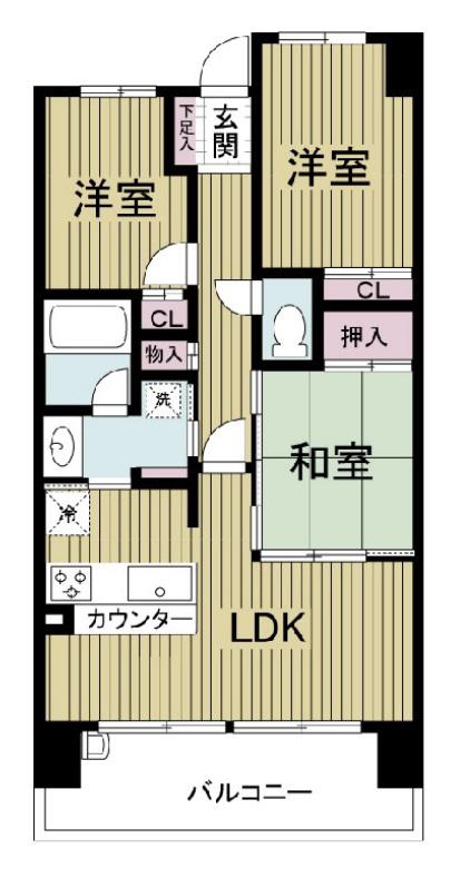 レジディア都島I(3LDK/13階)の間取り写真