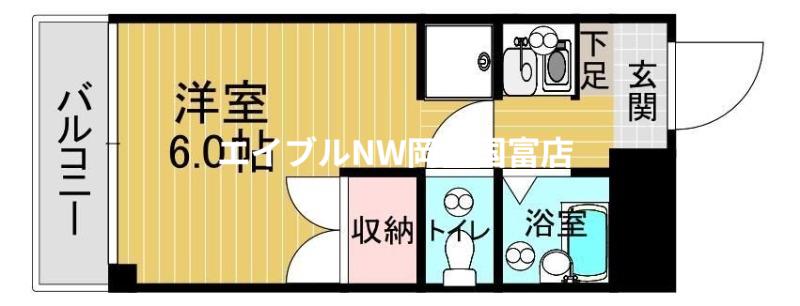 グランディール門田屋敷(ワンルーム/2階)の間取り写真