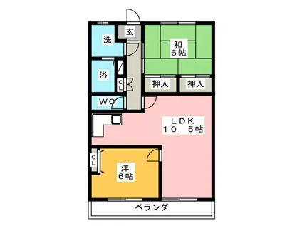 カーサ・ディ・フォレスタ(2LDK/2階)の間取り写真