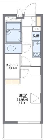 レオパレスカーサ塚本(1K/2階)の間取り写真