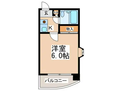 ルミエール南市岡(1K/5階)の間取り写真