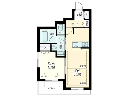 Mメゾン(1LDK/1階)の間取り写真