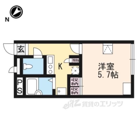 レオパレスアンソレイユ(1K/2階)の間取り写真