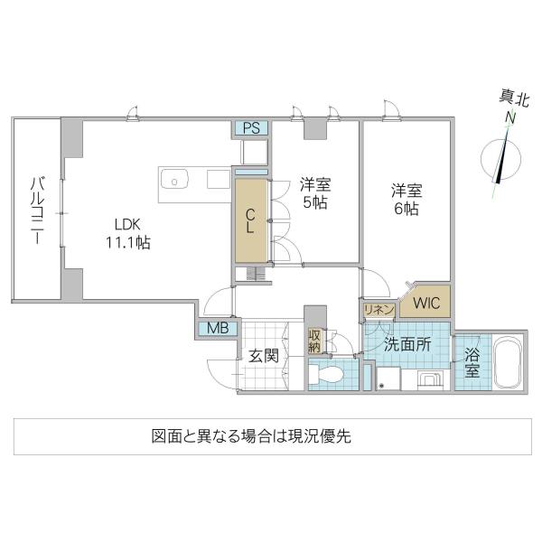 プライム フォレスト 百合ケ丘(2LDK/3階)の間取り写真