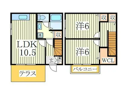 ティモーネ(2LDK/1階)の間取り写真