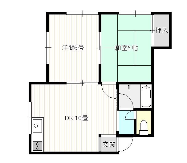 コーポ大野(2DK/1階)の間取り写真