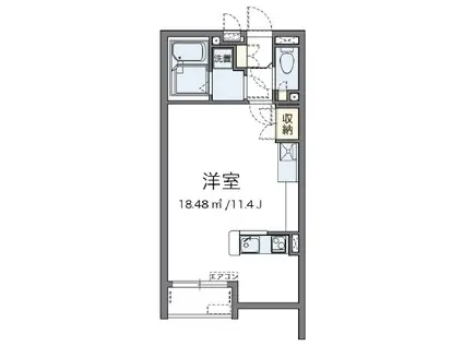 ピオニー橋本(ワンルーム/1階)の間取り写真