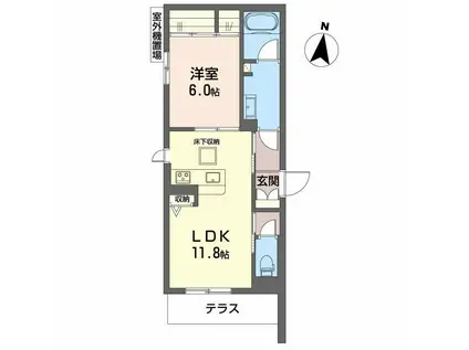 シャーメゾン ボナンザ(1LDK/1階)の間取り写真