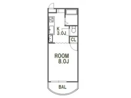 ヴィバ山城ハイツ(1K/2階)の間取り写真