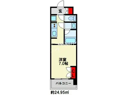 RJRプレシア西小倉駅前(1K/11階)の間取り写真
