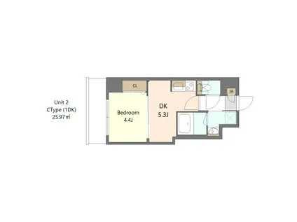 S-RESIDENCE高島平ASOLEA(1DK/5階)の間取り写真