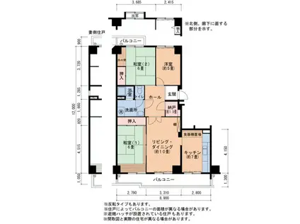 UR光明池駅前5号棟(3LDK/3階)の間取り写真