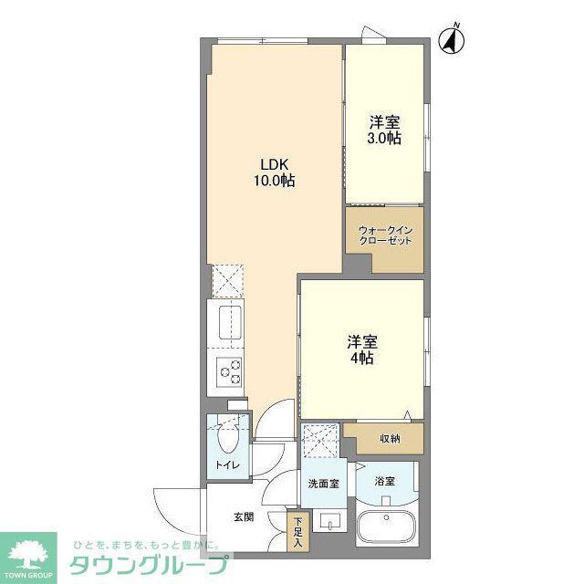 ウェルスクエア駒場東大前(2LDK/1階)の間取り写真
