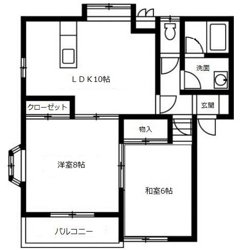 アーバン萩原(2LDK/1階)の間取り写真