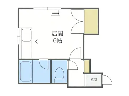 フラワーハイツHS(ワンルーム/2階)の間取り写真