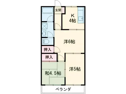 エル浅井(3K/2階)の間取り写真