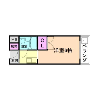 カームヒル箕面(1K/1階)の間取り写真