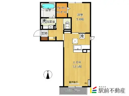 メゾン ルミエ II棟(1LDK/1階)の間取り写真