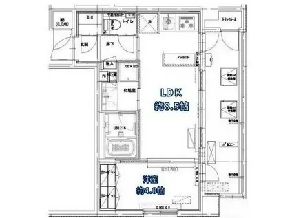 クラッシーコート北大塚(1LDK/5階)の間取り写真