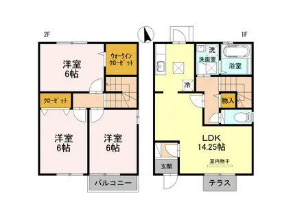アリビオ黒田(3LDK/1階)の間取り写真