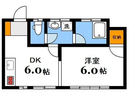 山崎ビル(1DK/3階)の間取り写真