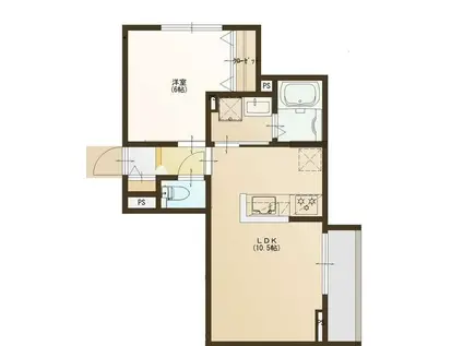 PARTENZA松波さくら通(1LDK/1階)の間取り写真
