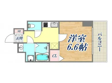 プレサンス神戸元町ミューズ(1K/9階)の間取り写真