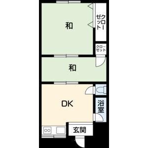 望月荘(2DK/1階)の間取り写真