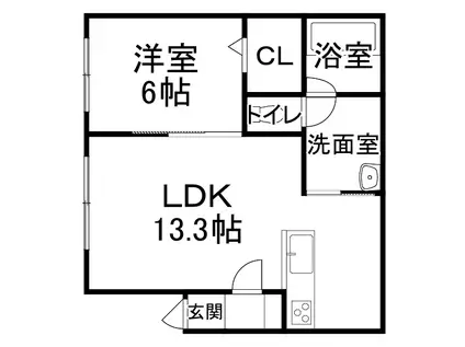 JR根室本線 帯広駅 徒歩15分 3階建 新築(1DK/1階)の外観写真