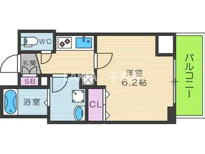 エグゼ天王寺II(1K/3階)の間取り写真
