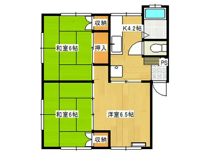 グリーンコーポ安城(3K/1階)の間取り写真
