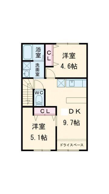 SUSTAINABLE II(2DK/2階)の間取り写真