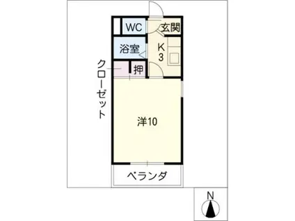 第6ハイツタマキ(1K/3階)の間取り写真