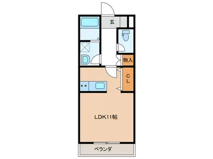 BELIEVE N2(ワンルーム/2階)の間取り写真