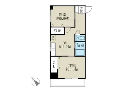 第3ロイヤル礎(2DK/5階)の間取り写真