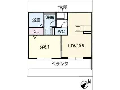 フレサージュ・T(1LDK/3階)の間取り写真