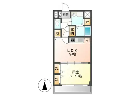 ベイサイドアベニュー(1LDK/3階)の間取り写真