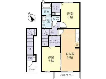 アンジュブローテ I(2LDK/2階)の間取り写真