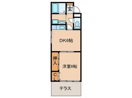 まりもマンション(1DK/1階)の間取り写真