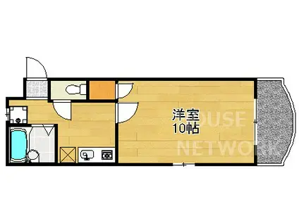 アイビースクエアー(1K/4階)の間取り写真