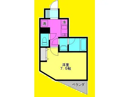矢部3丁目マンション(1K/3階)の間取り写真
