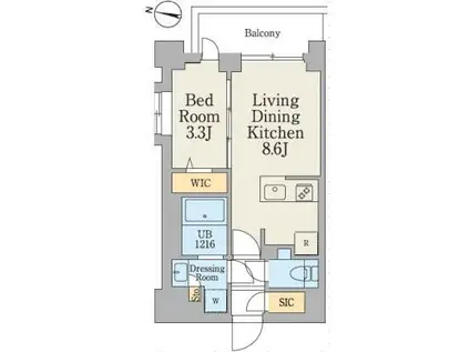 クレストコート大岡山(1LDK/3階)の間取り写真