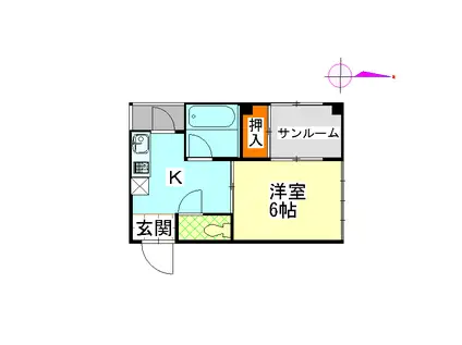 T・ハイツ押野(1K/1階)の間取り写真
