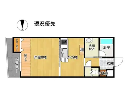 アルビック下条(1DK/2階)の間取り写真