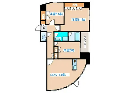 アーデン宮の森(3LDK/10階)の間取り写真