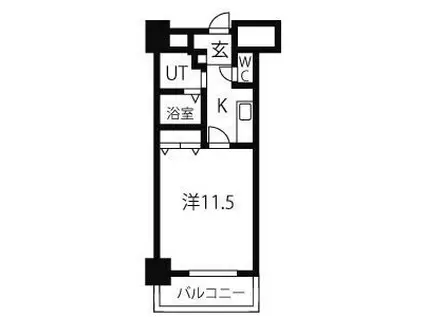 TQレジデンス名古屋錦(1K/3階)の間取り写真