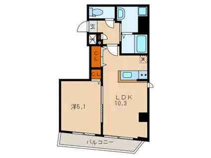 セルカエスタシオン(1LDK/5階)の間取り写真