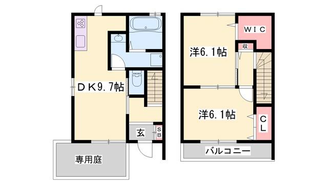 ソフィア ルミエールII(2DK/2階)の間取り写真
