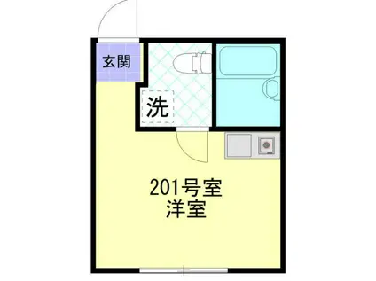 フォンテーヌ根岸 (ワンルーム/2階)の間取り写真